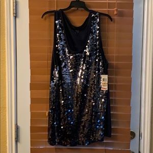 Black sequined dress to